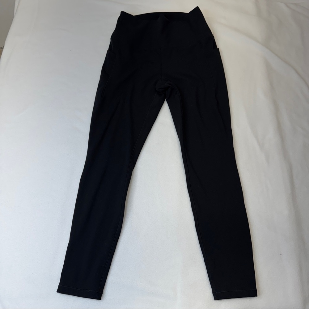 Spyder Leggings Black Compression Athletic Yoga Thick Workout Pants, Medium